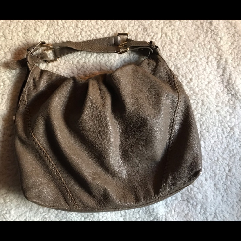 Pebbled leather bag boho brown/taupe Soft slouchy